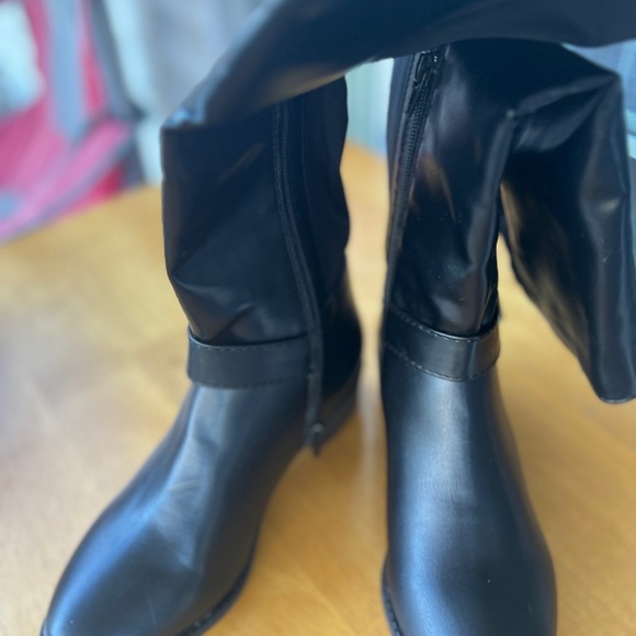 Rampage Womens Imaginer Size 6.5 Black  2" Heeled Tall Riding Boots - Picture 2 of 4